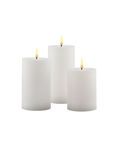 Sille Genopladelig 3 stk sæt, Ø7,5 X H10 / 12,5 / 15cm, Hvid - Indendørs Lys - Sirius Home