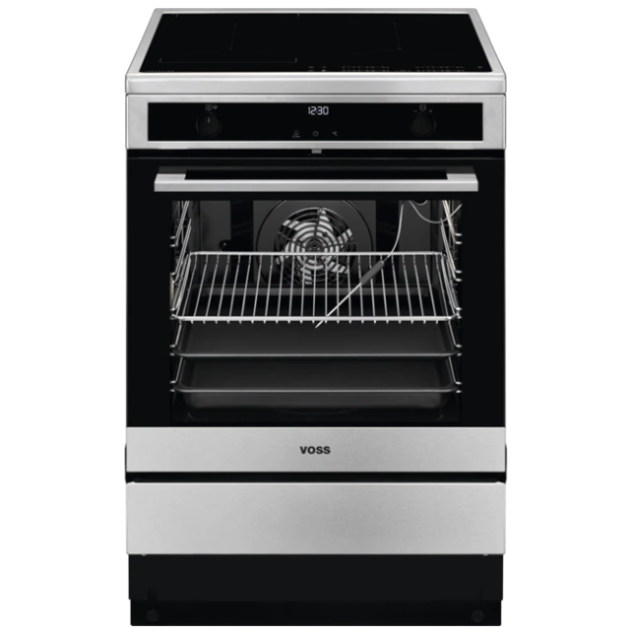  Voss VKI67380RF - Induktionskomfur, Sort/Rustfri Stål
