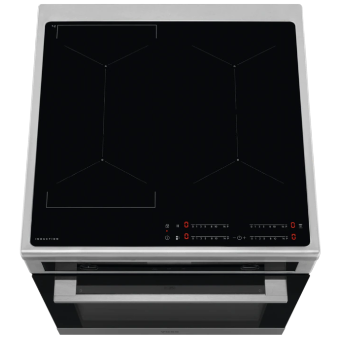 Voss VKI67380RF - Induktionskomfur, Sort / Rustfri Stål