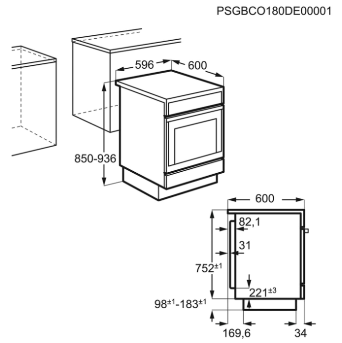 Voss VKI67380RF - Induktionskomfur, Sort / Rustfri Stål
