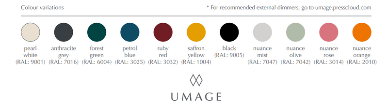 UMAGE - Asteria Medium Ø43 Pendel m. Messing Top, Diset Grå