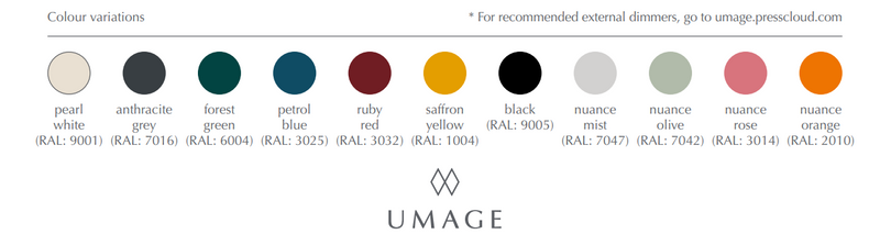 UMAGE - Asteria Mini Ø31 Pendel m. Messing Top, Rubin Rød
