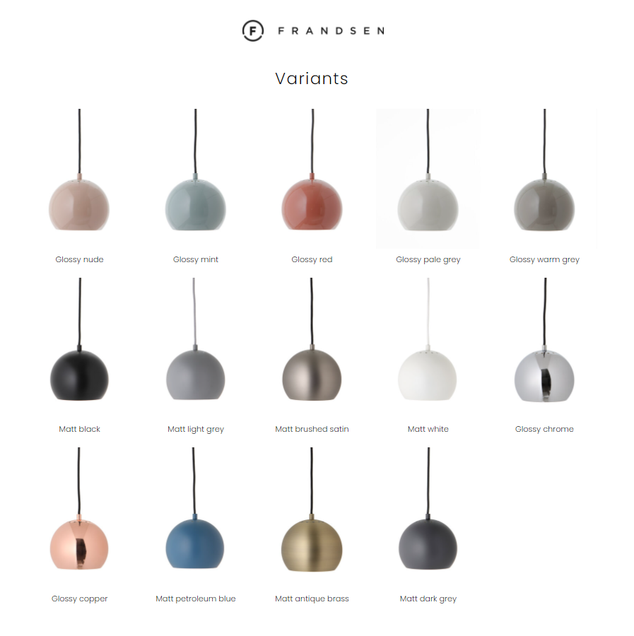 Ball Pendel Ø18 Glossy Warm Grey