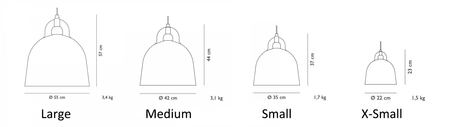Bell Lampe Medium EU, Sort
