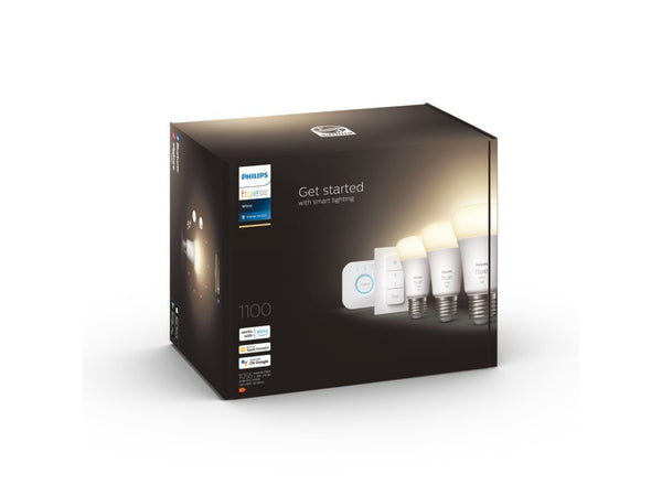 Philips Hue Startsæt 9,5W 806lm W E27 3pak+Dim Switch BT