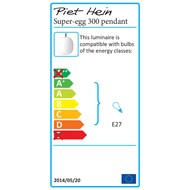 Superæg 300 Pendel opal glas - Hvid Ledning