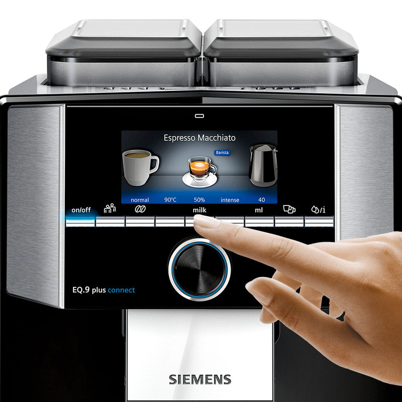 Siemens TI9573X9RW EQ.9 plus Piano sort / stål - Espressomaskine