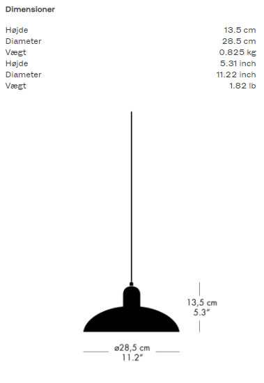 KAISER Idell™ 6631-P Pendel Rubinrød
