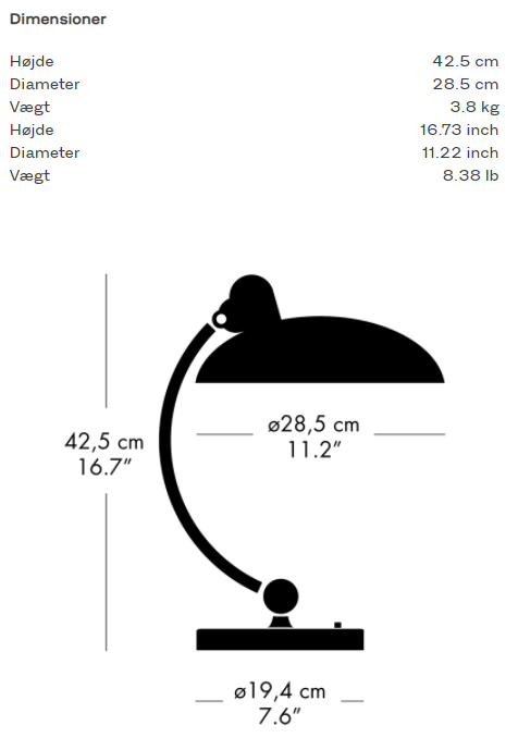 KAISER Idell™ 6631-T Luxus Bordlampe Black