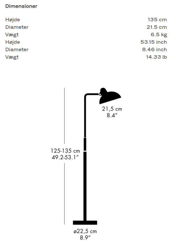 KAISER Idell™ Gulvlampe 6580-F Luxus Hvid