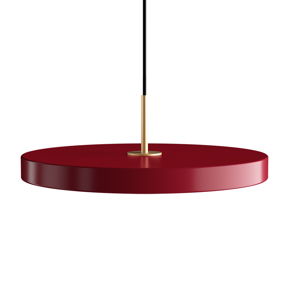 UMAGE - Asteria Medium Ø43 Pendel m. Messing Top, Rubin Rød