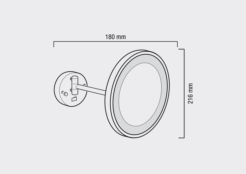 Valera Spejl - OPTIMA Light One - Krom