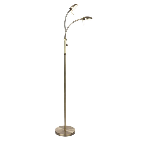Vegas Gulvlampe 2-arm Dæmper Antique Messing - Halo Design