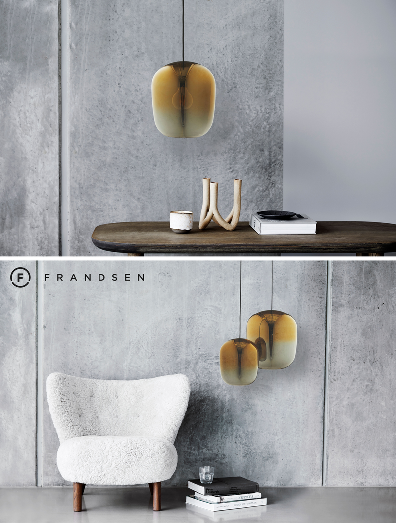Frandsen - OMBRE Glas Pendel Ø35, Guld/Grå Platin